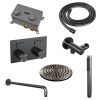 Brauer Carving 5-GM-186 thermostatische inbouw regendouche met drukknoppen SET 51 gunmetal geborsteld PVD