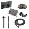 Brauer Carving 5-GM-188 thermostatische inbouw regendouche met drukknoppen SET 53 gunmetal geborsteld PVD