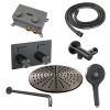 Brauer Carving 5-GM-193 thermostatische inbouw regendouche met drukknoppen SET 58 gunmetal geborsteld PVD