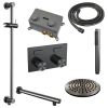 Brauer Carving 5-GM-196 thermostatische inbouw regendouche met drukknoppen SET 61 gunmetal geborsteld PVD