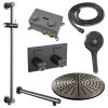 Brauer Carving 5-GM-203 thermostatische inbouw regendouche met drukknoppen SET 68 gunmetal geborsteld PVD