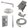 Brauer Carving 5-NG-123 thermostatische inbouw regendouche 3-weg omstelling SET 27 RVS geborsteld PVD