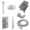 Brauer Carving 5-NG-125 thermostatische inbouw regendouche 3-weg omstelling SET 29 RVS geborsteld PVD