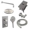 Brauer Carving 5-NG-129 thermostatische inbouw regendouche 3-weg omstelling SET 33 RVS geborsteld PVD