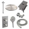 Brauer Carving 5-NG-132 thermostatische inbouw regendouche 3-weg omstelling SET 36 RVS geborsteld PVD