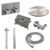 Brauer Carving 5-NG-189 thermostatische inbouw regendouche met drukknoppen SET 54 RVS geborsteld PVD