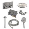 Brauer Carving 5-NG-194 thermostatische inbouw regendouche met drukknoppen SET 59 RVS geborsteld PVD