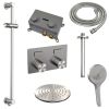 Brauer Carving 5-NG-206 thermostatic concealed rain shower with push buttons SET 71 stainless steel brushed PVD