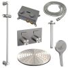Brauer Carving 5-NG-207 thermostatische inbouw regendouche met drukknoppen SET 72 RVS geborsteld PVD
