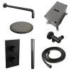 Brauer Carving 5-S-123 thermostatische inbouw regendouche 3-weg omstelling SET 27 mat zwart