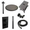 Brauer Carving 5-S-126 thermostatische inbouw regendouche 3-weg omstelling SET 30 mat zwart