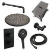 Brauer Carving 5-S-130 thermostatische inbouw regendouche 3-weg omstelling SET 34 mat zwart