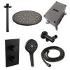 Brauer Carving 5-S-132 thermostatische inbouw regendouche 3-weg omstelling SET 36 mat zwart