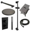 Brauer Carving 5-S-134 thermostatische inbouw regendouche 3-weg omstelling SET 38 mat zwart