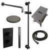 Brauer Carving 5-S-135 thermostatische inbouw regendouche 3-weg omstelling SET 39 mat zwart