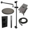 Brauer Carving 5-S-136 thermostatische inbouw regendouche 3-weg omstelling SET 40 mat zwart