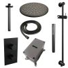 Brauer Carving 5-S-138 thermostatische inbouw regendouche 3-weg omstelling SET 42 mat zwart