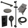Brauer Carving 5-S-139 thermostatische inbouw regendouche 3-weg omstelling SET 43 mat zwart