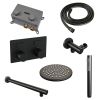 Brauer Carving 5-S-184 thermostatische inbouw regendouche met drukknoppen SET 49 mat zwart