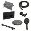 Brauer Carving 5-S-190 thermostatische inbouw regendouche met drukknoppen SET 55 mat zwart