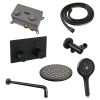 Brauer Carving 5-S-192 thermostatische inbouw regendouche met drukknoppen SET 57 mat zwart