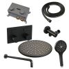 Brauer Carving 5-S-193 thermostatische inbouw regendouche met drukknoppen SET 58 mat zwart