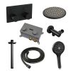 Brauer Carving 5-S-194 thermostatische Unterputz-Regenbrause mit Drucktasten SET 59 mattschwarz