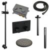 Brauer Carving 5-S-200 thermostatische inbouw regendouche met drukknoppen SET 65 mat zwart