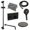 Brauer Carving 5-S-204 thermostatische inbouw regendouche met drukknoppen SET 69 mat zwart