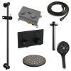 Brauer Carving 5-S-206 thermostatische inbouw regendouche met drukknoppen SET 71 mat zwart
