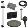 Brauer Carving 5-S-207 thermostatische inbouw regendouche met drukknoppen SET 72 mat zwart