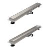 Brauer DR-MRF70NG shower drain with multifunctional grating and flange 7 x 70cm stainless steel brushed