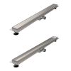 Brauer DR-MRF90NG shower channel with multifunctional grating and flange 7 x 90cm stainless steel brushed