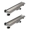 Brauer DR-MRFW50NG douchegoot met multifunctioneel rooster en flens voor wandmontage 7 x 50cm RVS geborsteld