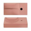 Clou Vale CL034016101R Handwaschbecken 38x19cm mit Hahnloch rechts Keramik matt rosa
