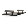Decor Walther Bar 0857068 BAR TAB Tablett 33x17cm aus dunklem Glas/matt dunklem Metall