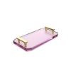 Decor Walther Crystal 0942661 KR TAB tray pink crystal/ mat goud