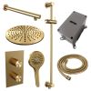 BrauerCarving 5-GG-140 thermostatic concealed rain shower 3-way diverter SET 44 gold brushed PVD