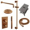 Brauer Carving 5-GK-135 thermostatische inbouw regendouche 3-weg omstelling SET 39 koper geborsteld PVD