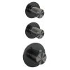 Brauer Carving 5-GM-098 thermostatische inbouw regendouche SET 02 gunmetal geborsteld PVD