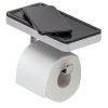 Geesa Frame 918824-02-06 toiletrolhouder met planchet chroom/ zwart