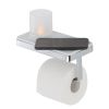 Geesa Frame 918889-02 toilet roll holder with shelf and (LED light) holder chrome/ white