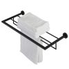 Geesa Nemox Black 916552-06 handdoekrek met planchet 60 cm mat zwart