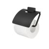 Geesa Topaz Black 917908-06-A toiletrolhouder met klep zwart