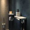 Geesa Frame 918889-02 toilet roll holder with shelf and (LED light) holder chrome/ white
