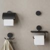 Geesa Opal Black 917208-06 toiletrolhouder met klep zwart
