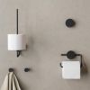 Geesa Opal Black 917209-06 toiletrolhouder zonder klep zwart