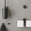 Geesa Opal Brushed Metal Black 917218-09 toiletrolhouder dubbel zwart metaal geborsteld