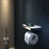 Geesa Frame 918824-02 toiletrolhouder met planchet chroom/ wit