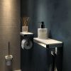 Geesa Frame 918889-02 toilet roll holder with shelf and (LED light) holder chrome/ white
